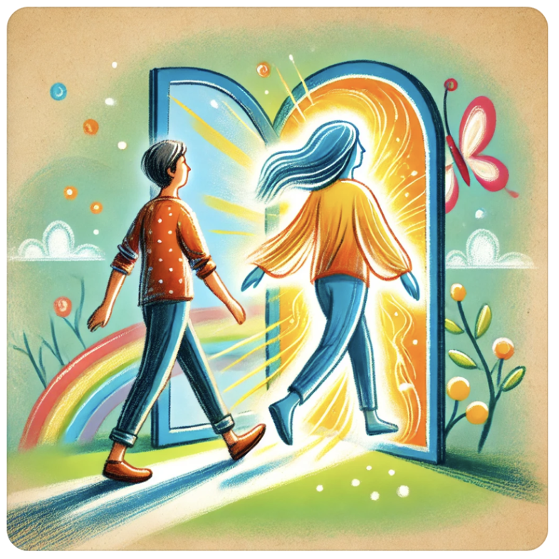 in een nieuw zelfbeeld stappen illustratie